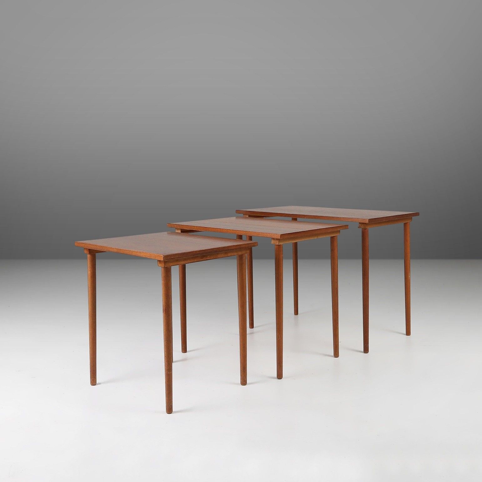 Set of 3 Scandinavian Teak Nesting Tables, Denmark 1960s-img